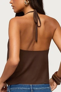 Edikted Gale Wood Disc Halter Top