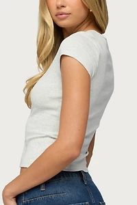 Edikted Cary Mixed Button Up T Shirt
