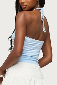 Edikted Citron Striped Halter Top