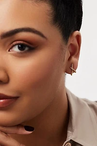 Ana Luisa Sloane Pave Gold Stud Earrings