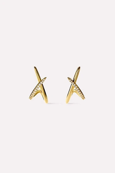 Ana Luisa Sloane Pave Gold Stud Earrings