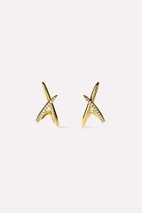 Ana Luisa Sloane Pave Gold Stud Earrings