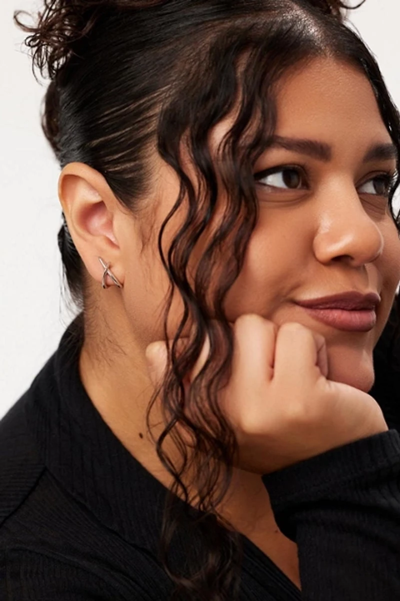 Ana Luisa Sloane Silver Stud Earrings