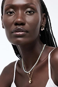Ana Luisa Liora Hoops Rose Quartz Flower Earrings