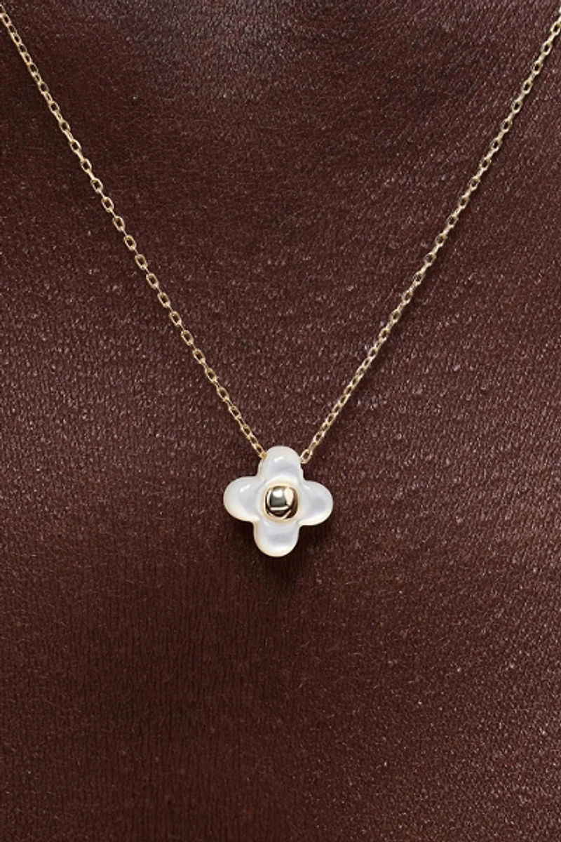 Ana Luisa Liora Pendant Mini Mother of Pearl Flower Necklace