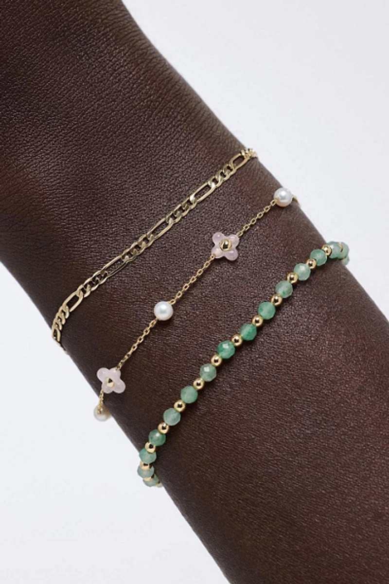 Ana Luisa Hannah Bracelet Rose Quartz Flower Bracelet