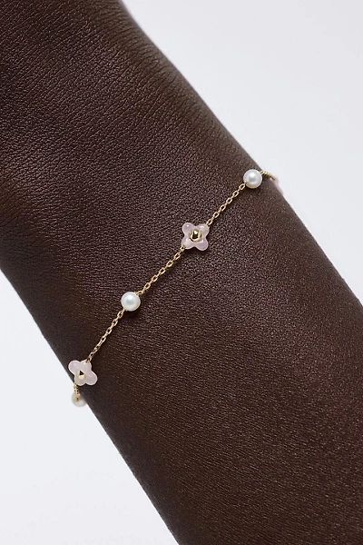 Ana Luisa Hannah Bracelet Rose Quartz Flower Bracelet