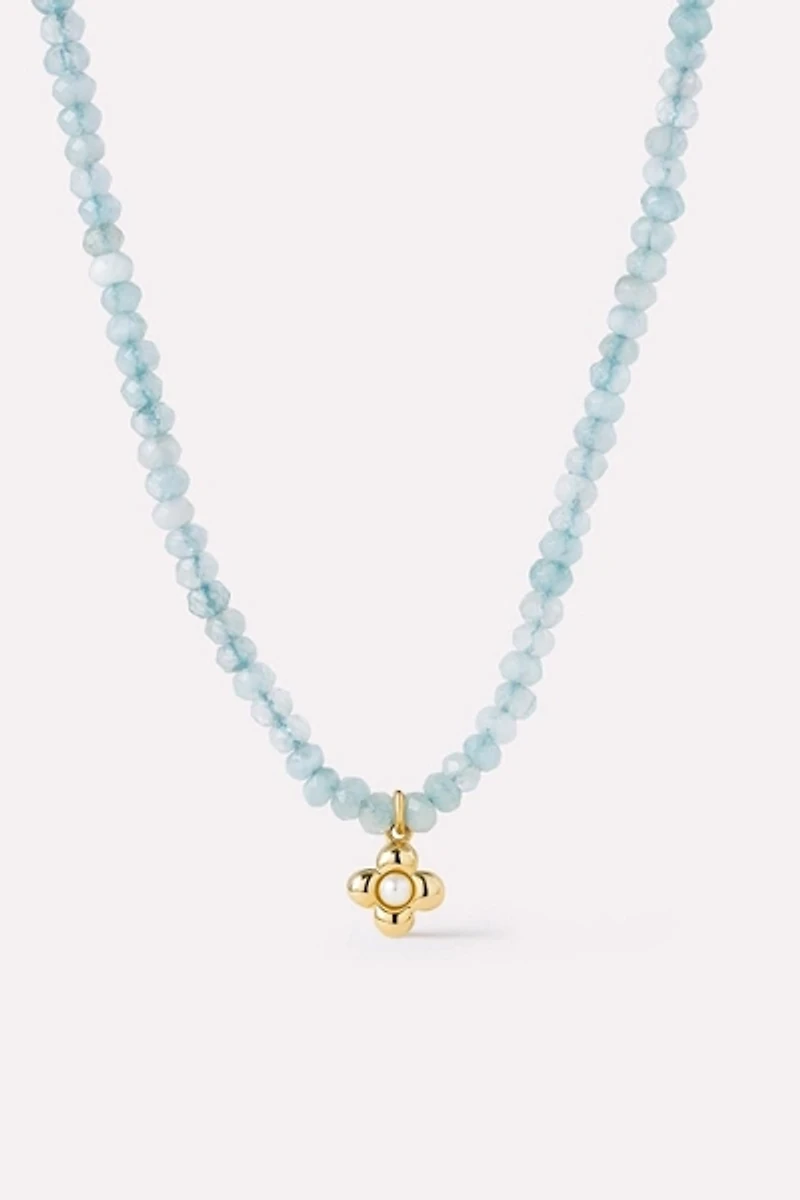 Ana Luisa Liora Blue Jade Bead Necklace