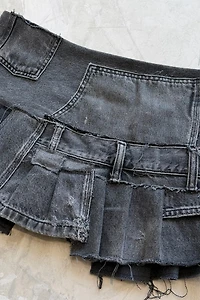 Mindblown Charcoal Patchwork Skirt
