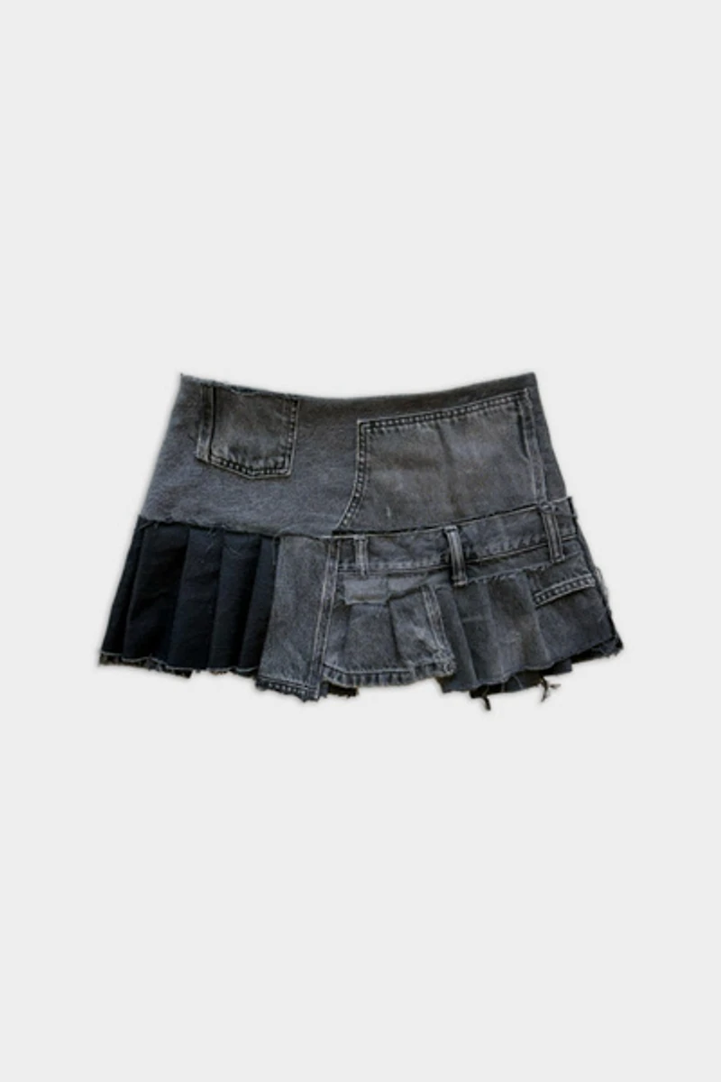 Mindblown Charcoal Patchwork Skirt