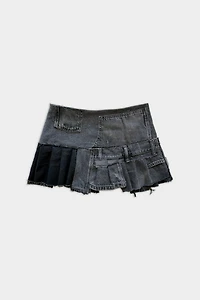 Mindblown Charcoal Patchwork Skirt
