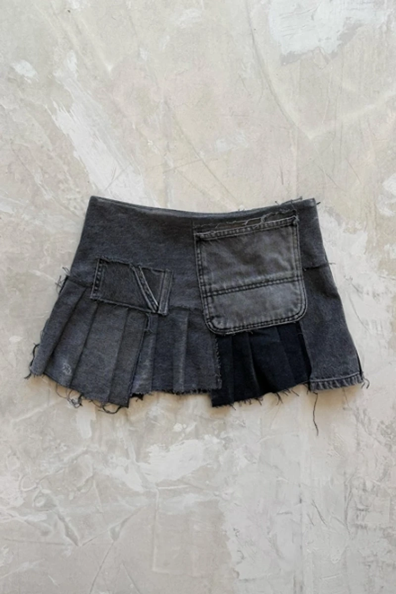 Mindblown Charcoal Patchwork Skirt