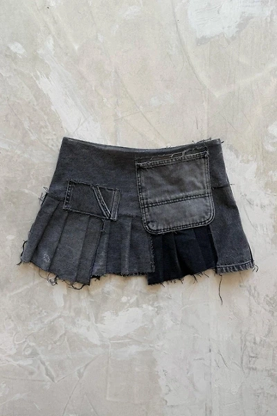Mindblown Charcoal Patchwork Skirt