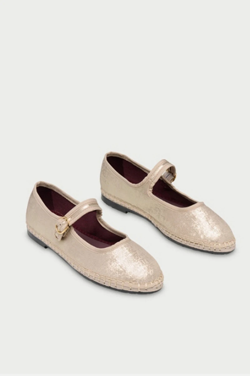 Flabelus Flor Silk Mary Jane Flat