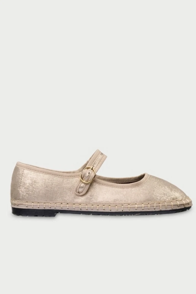Flabelus Flor Silk Mary Jane Flat