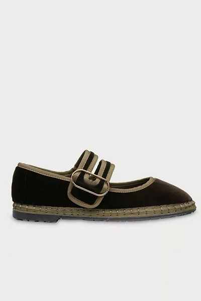 Flabelus Matilda Velvet Mary Jane Flat