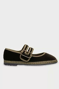Flabelus Matilda Velvet Mary Jane Flat