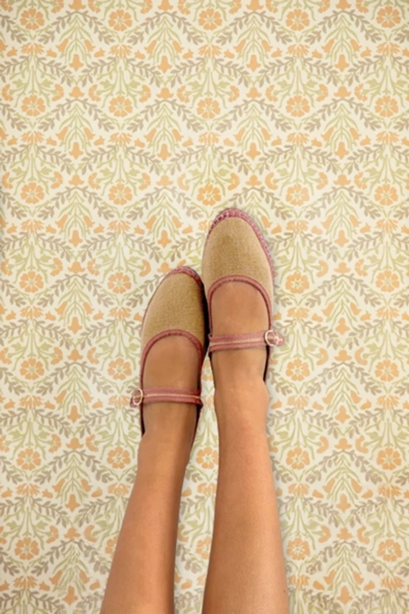 Flabelus Dora Linen Mary Jane Flat