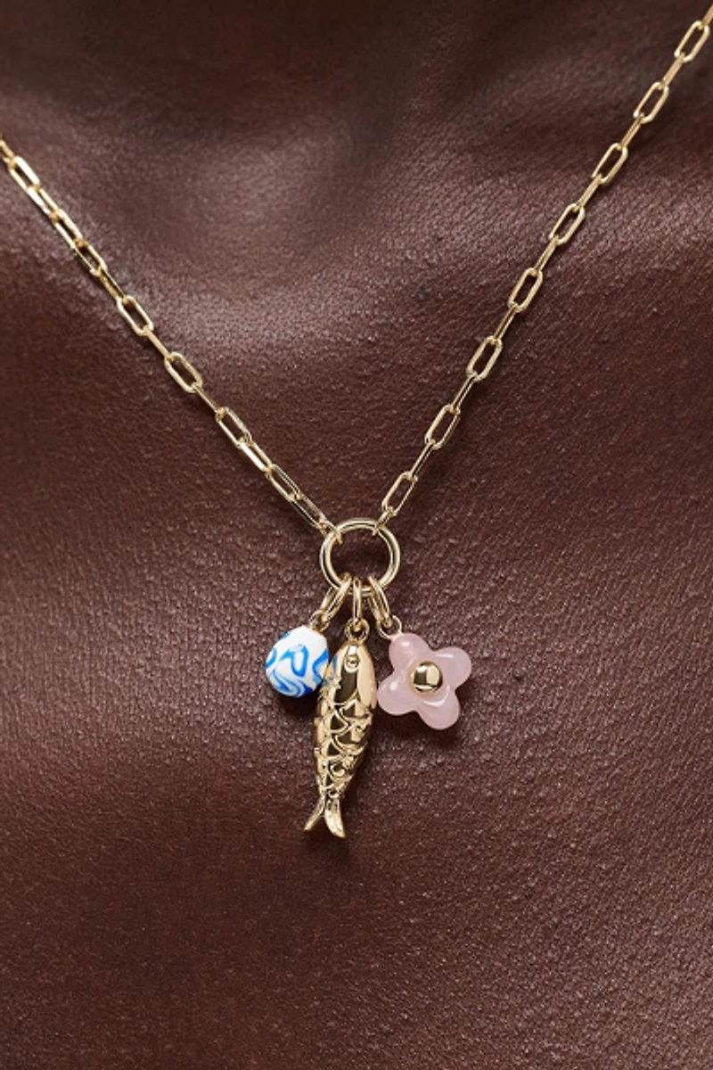 Ana Luisa Flora Charm Necklace Charm Necklace