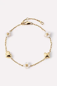 Ana Luisa Azura Mother of Pearl Gold Charm Bracelet