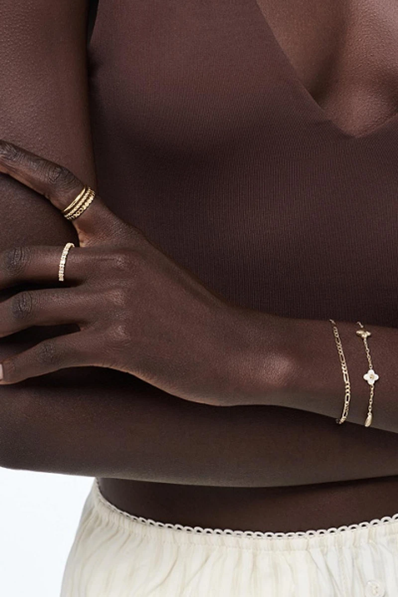 Ana Luisa Azura Mother of Pearl Gold Charm Bracelet
