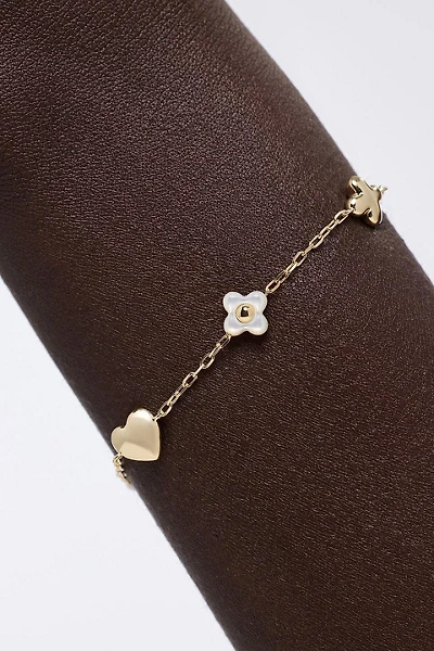 Ana Luisa Azura Mother of Pearl Gold Charm Bracelet