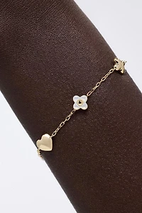 Ana Luisa Azura Mother of Pearl Gold Charm Bracelet