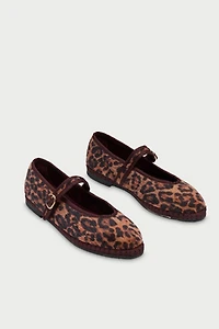 Flabelus Pierre Faux Fur Leopard Mary Jane