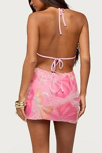 Edikted Coastal Crush Beaded Backless Mini Dress