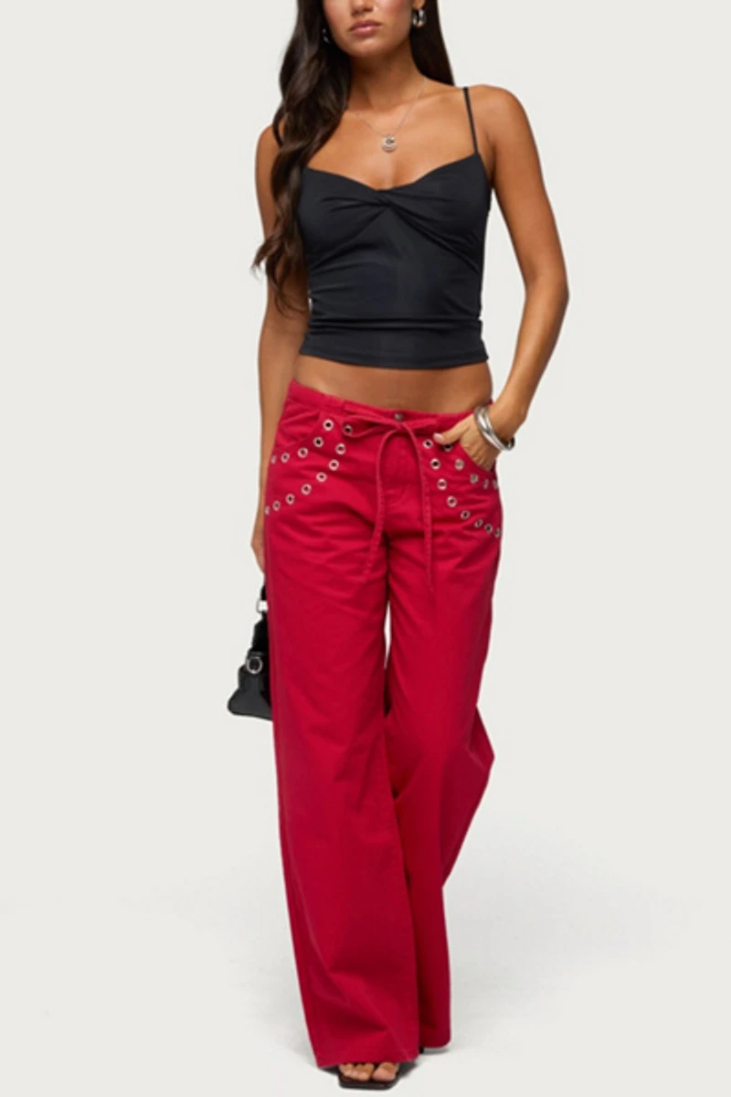Edikted Kala Grommet Low Rise Baggy Jeans