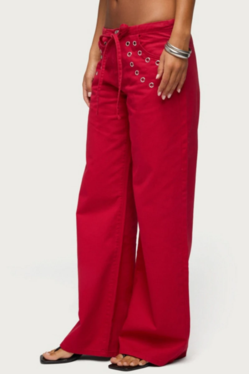 Edikted Kala Grommet Low Rise Baggy Jeans
