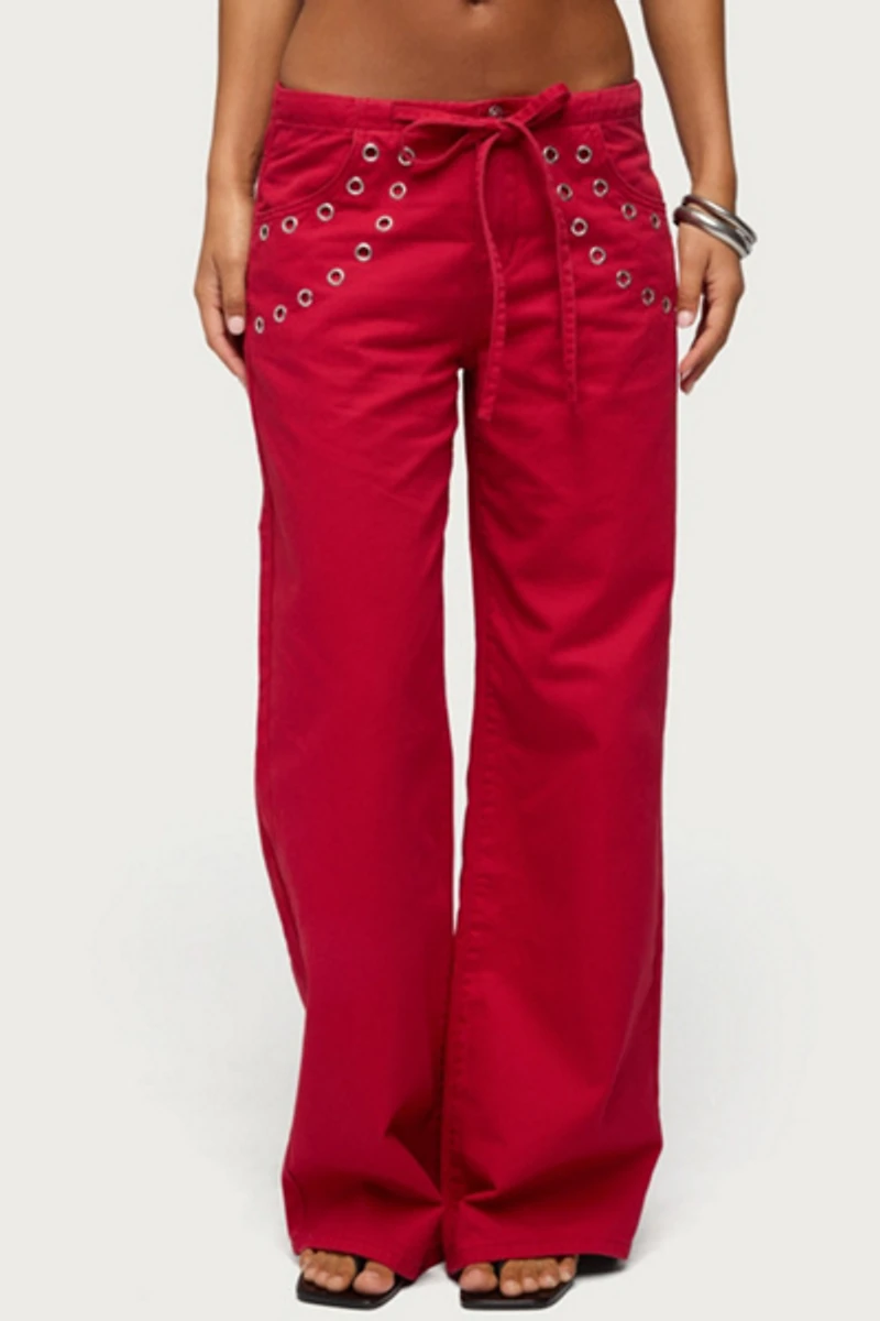 Edikted Kala Grommet Low Rise Baggy Jeans