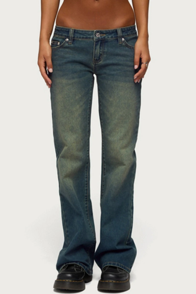 Edikted Moonie Low Rise Bootcut Jeans