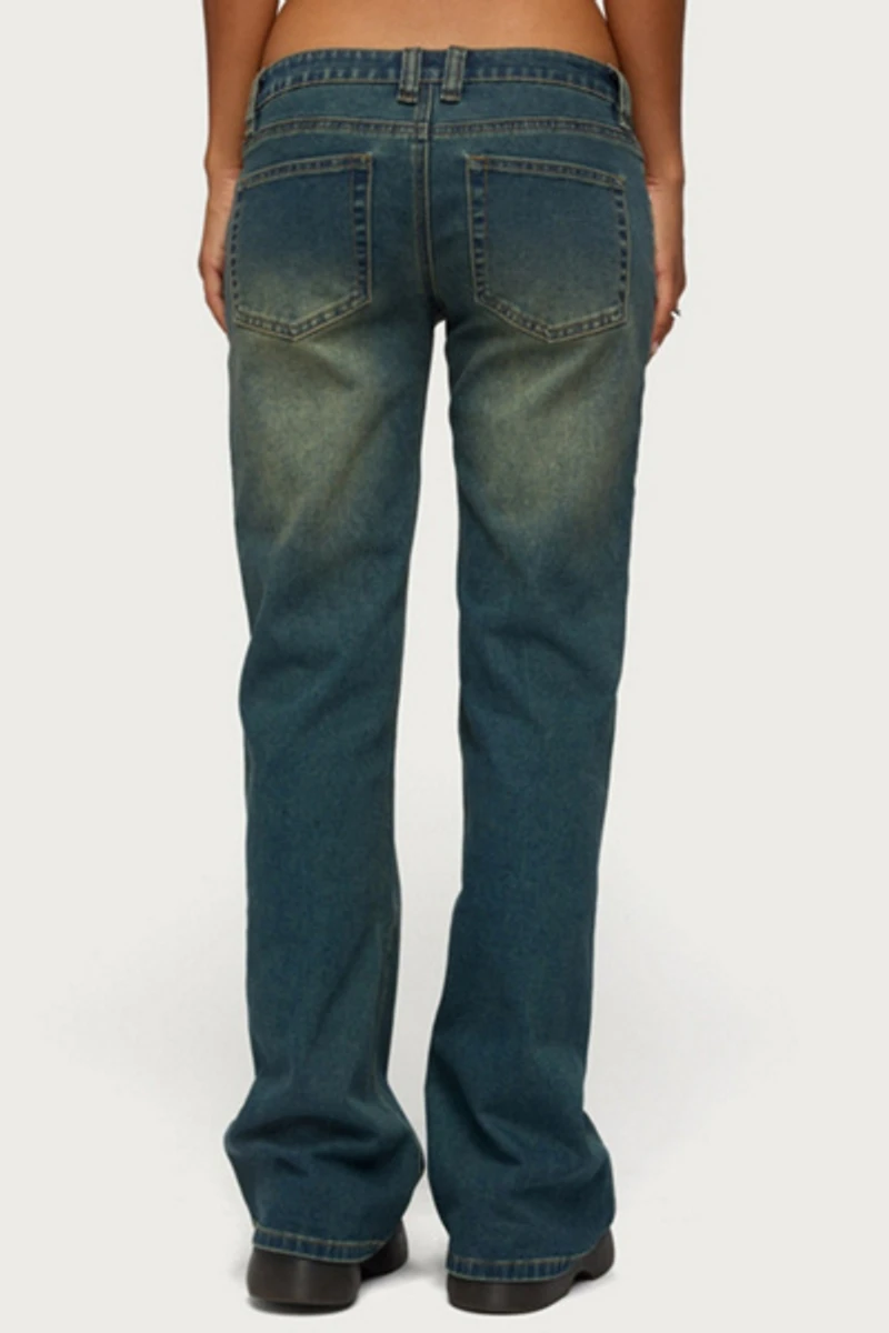 Edikted Moonie Low Rise Bootcut Jeans