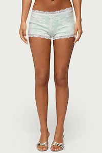 Edikted Amanu Sequin Lace Micro Shorts