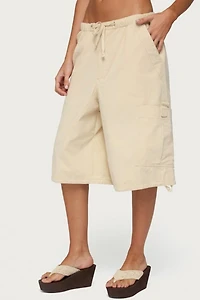 Edikted Azul Oversized Cargo Bermuda Shorts