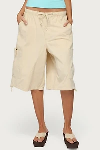 Edikted Azul Oversized Cargo Bermuda Shorts