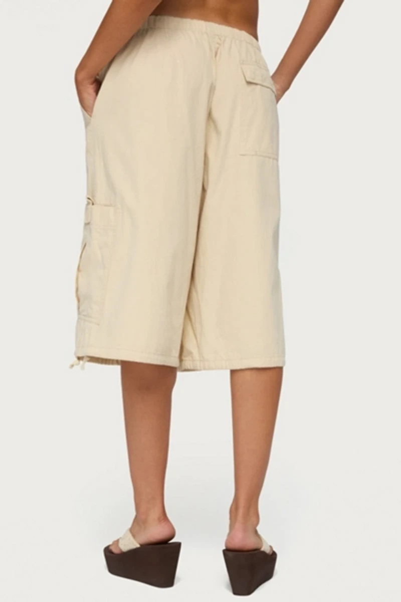 Edikted Azul Oversized Cargo Bermuda Shorts