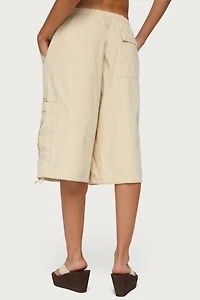 Edikted Azul Oversized Cargo Bermuda Shorts