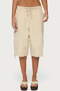 Edikted Azul Oversized Cargo Bermuda Shorts