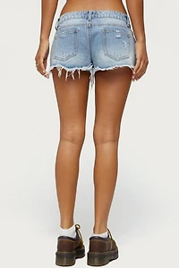 Edikted Catrine Plaid Pocket Denim Shorts