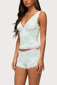 Edikted Amanu Sequin Lace Tank Top