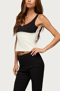 Edikted Clarinda Contrast Woven Tank Top