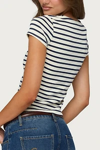 Edikted Bonita Striped Button Up Top