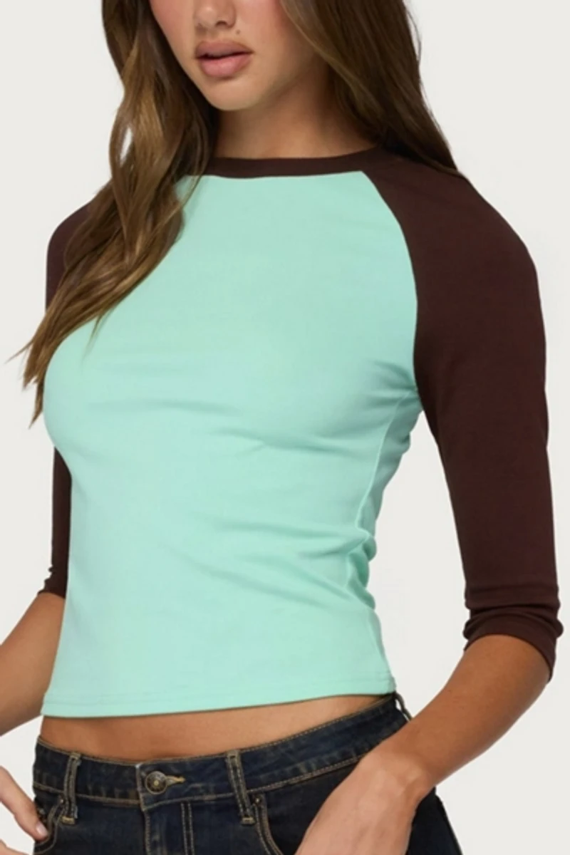 Edikted Irva Contrast Raglan Top