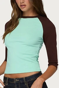 Edikted Irva Contrast Raglan Top