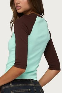 Edikted Irva Contrast Raglan Top