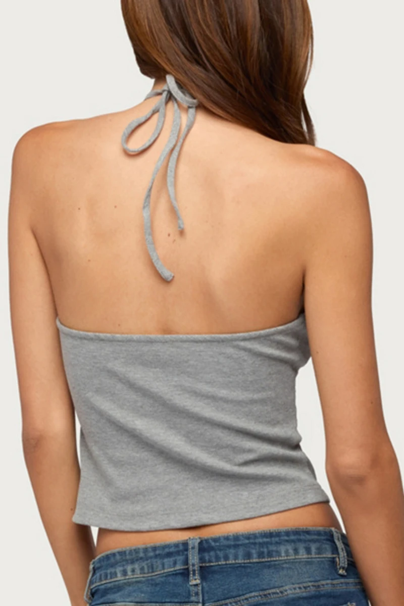 Edikted Milica Studded High Neck Halter Top
