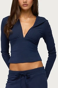 Edikted Natashah Hooded Long Sleeve Top