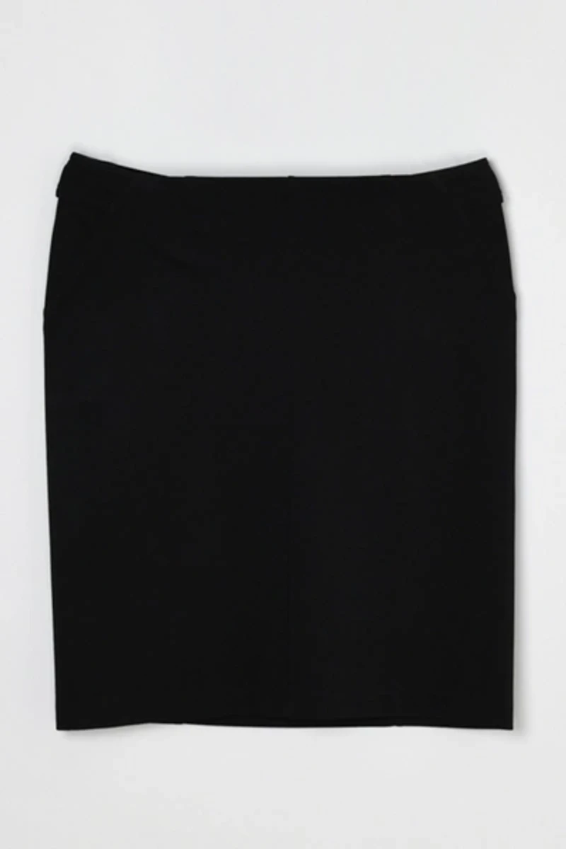 Vintage Y2k Ring Belt Black Low-Rise Midi Skirt